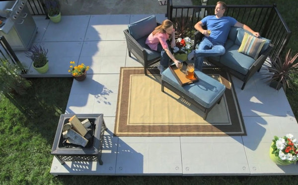 people relaxing on a patio deck