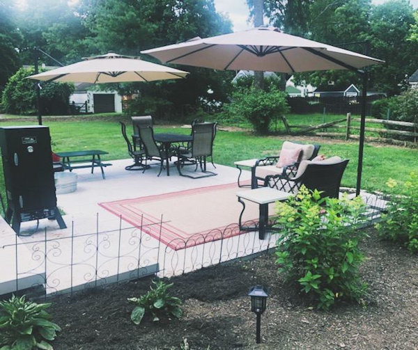 patio deck installed in the back yard.